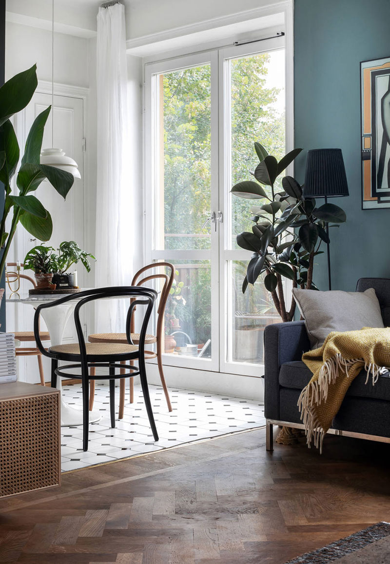 斯德哥尔摩 39 平米小公寓，绿色调客厅惊艳设计-7