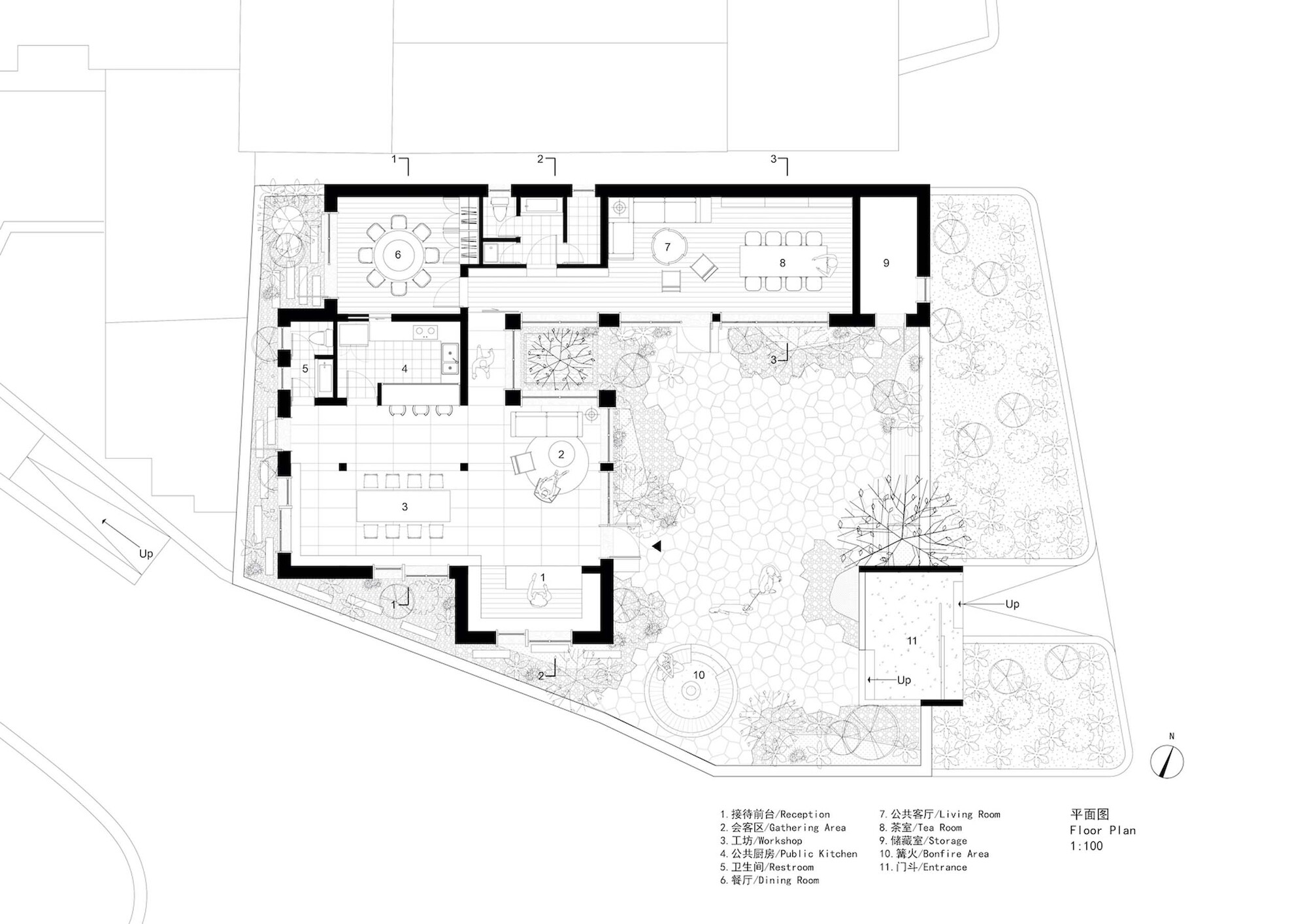 折叠式屋顶庭院住宅丨中国北京丨MAT Office-10