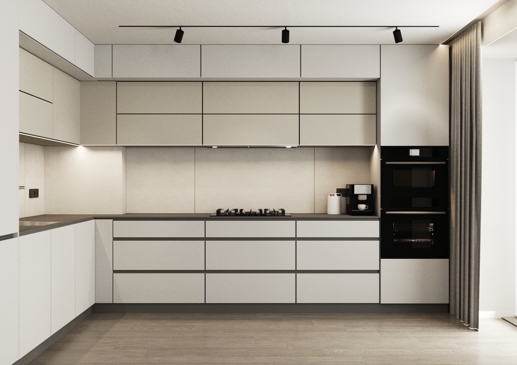 Living room and kitchen design project-7