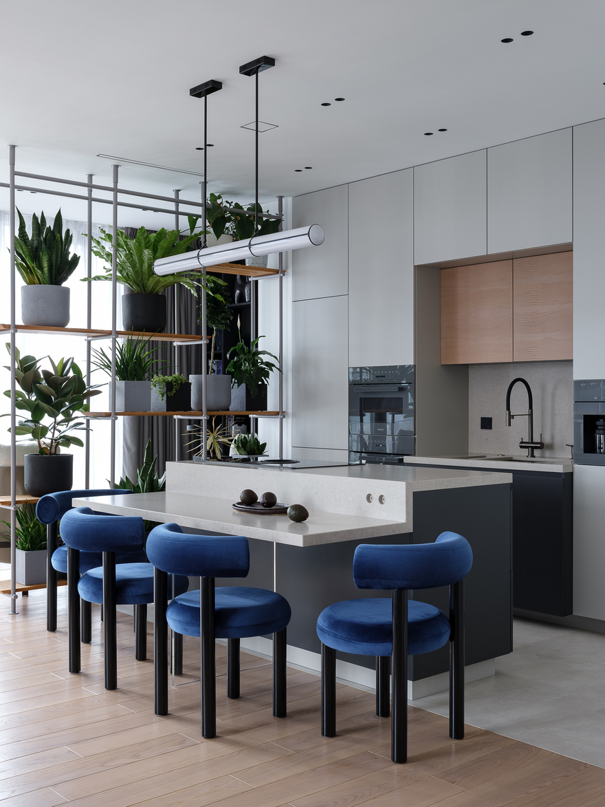 Дизайн квартиры с открытой планировкой площадью 100 кв. метров-8