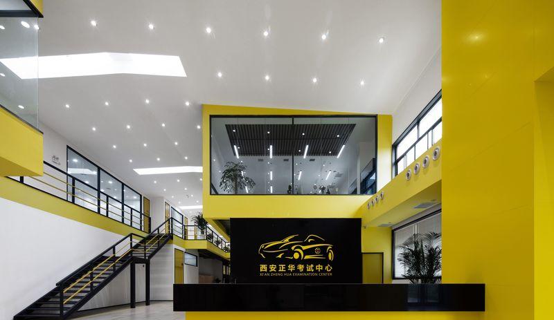 废旧仓库变身高颜值驾校，极简工业风诠释安全警示-45