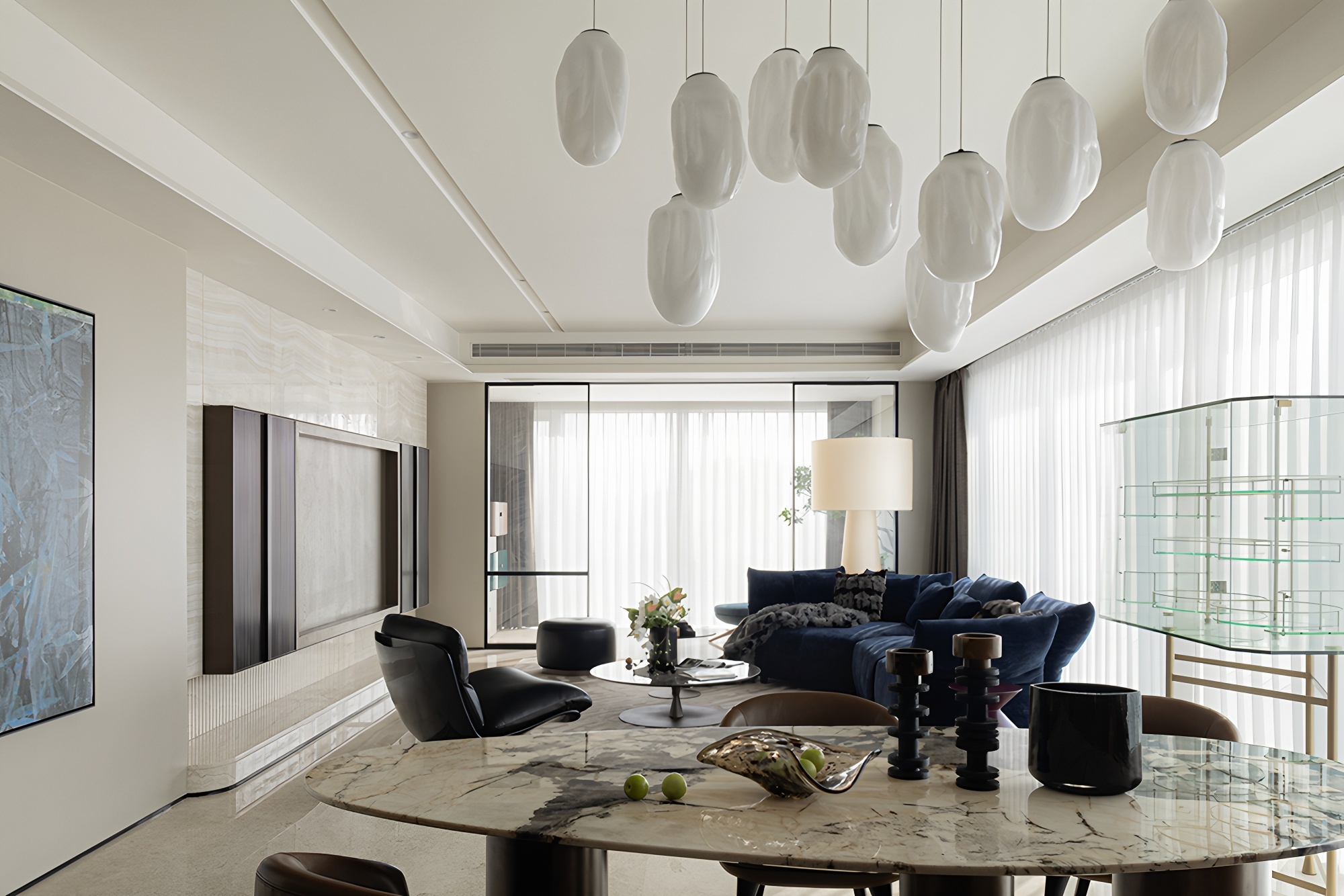 杭州345㎡简约大平层丨中国杭州丨力设计-6