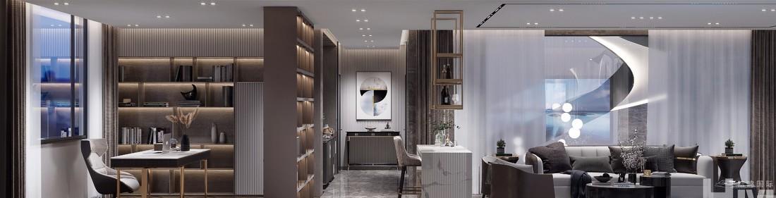 金色粉蓝调，温馨轻奢宅-9