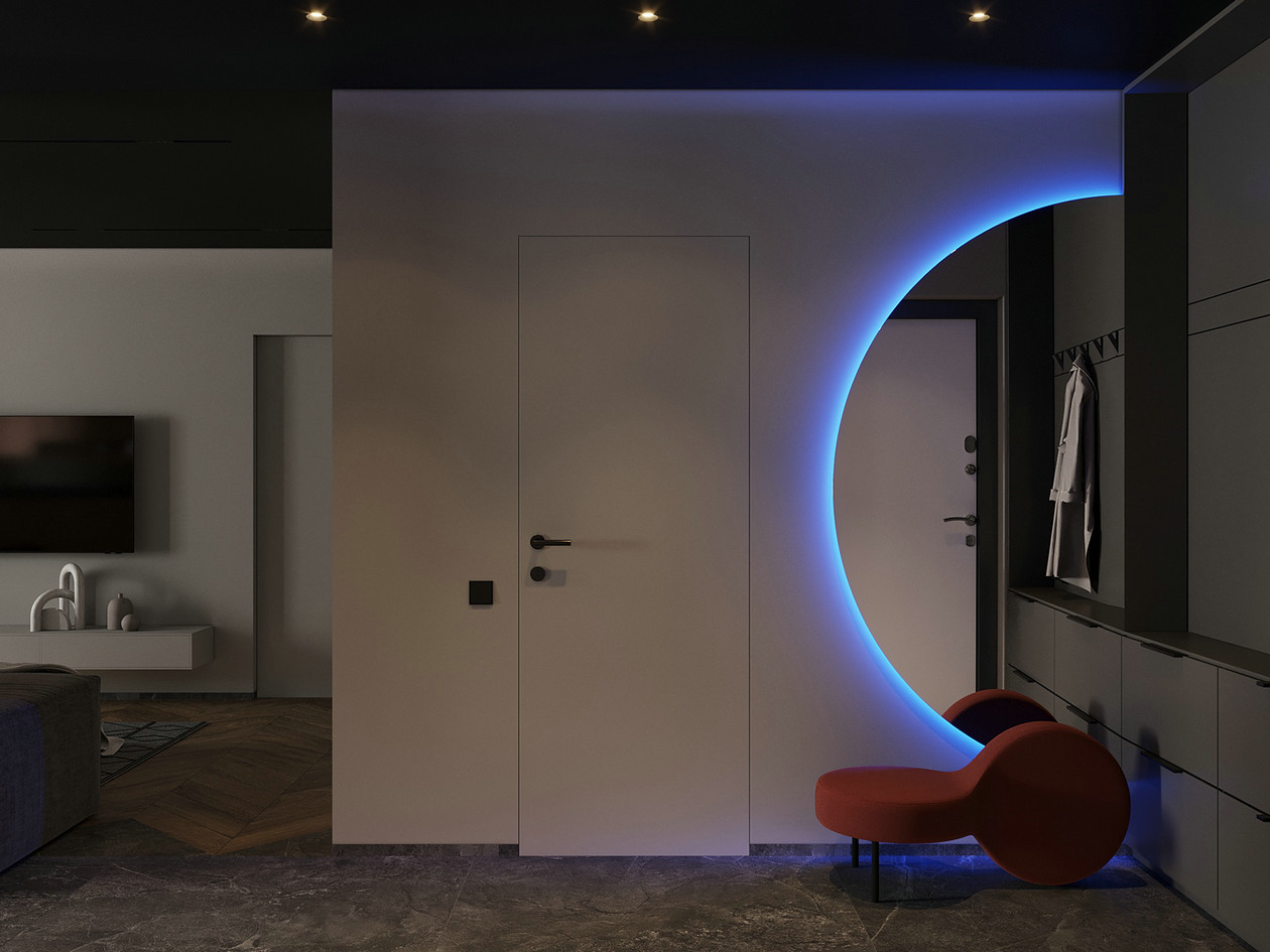 90㎡深色系公寓设计-6