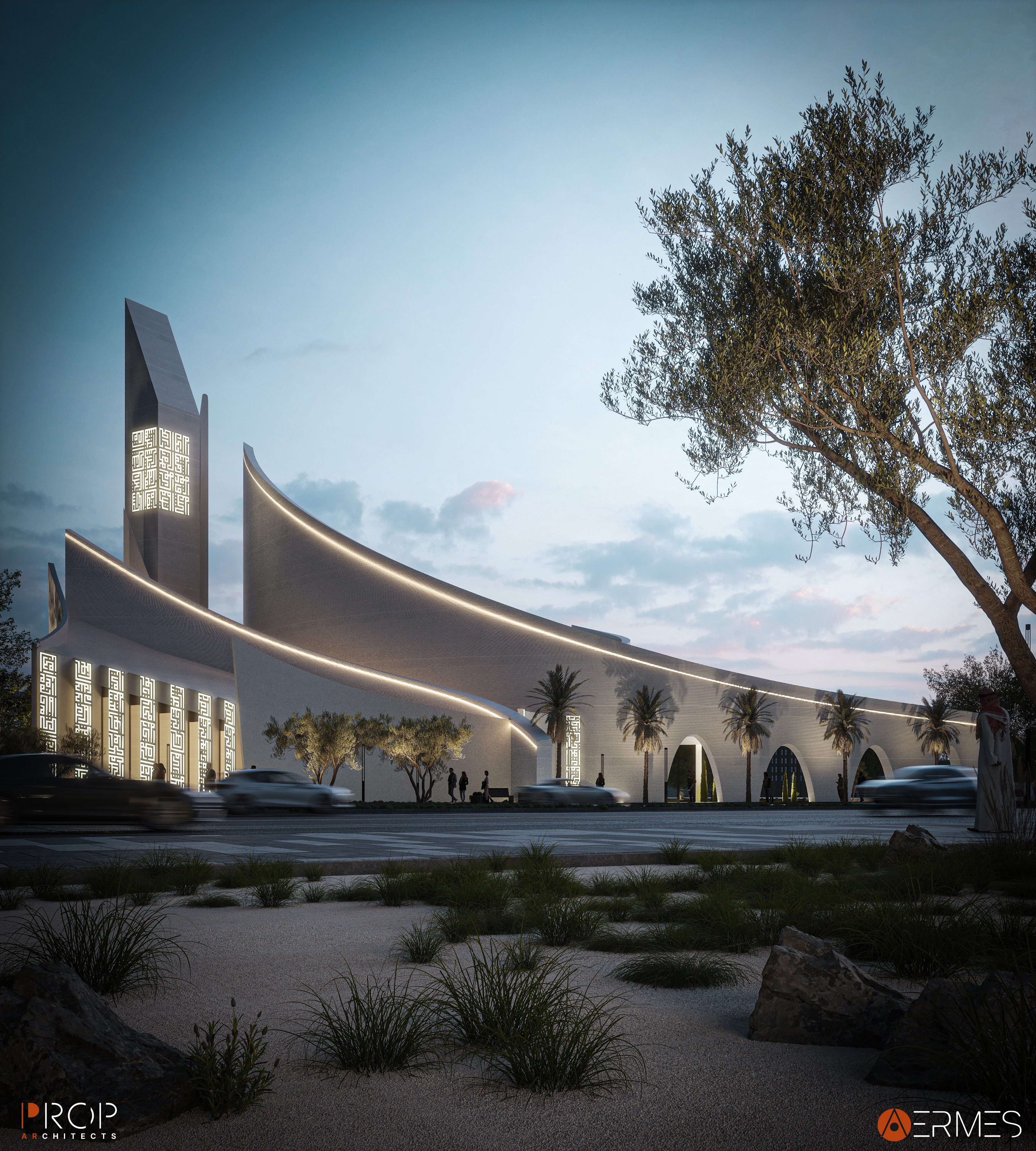 清真寺外部设计与可视化丨沙特阿拉伯丨PROP & AERMES ARCHITECTS-13