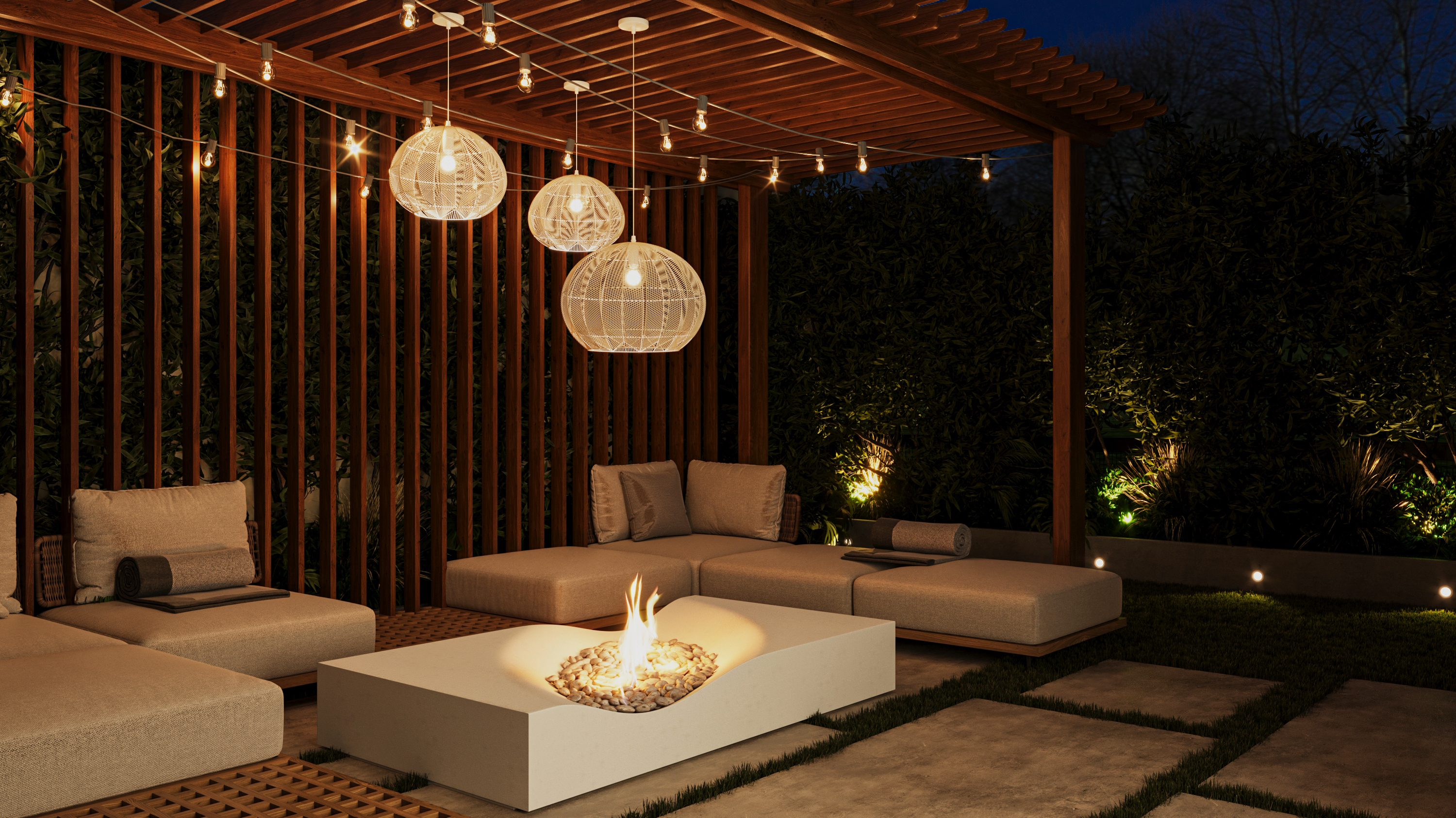 Sculpting Calm — Villa Landscape in Mountain View-2