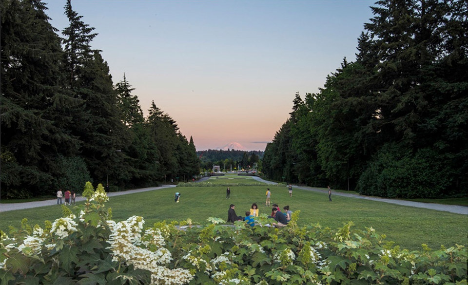 华盛顿大学下雷尼尔维斯塔人行陆桥——现代校园纽带,历史轴线重生-46