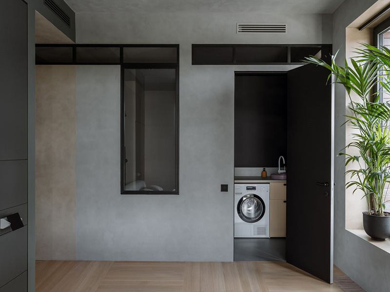 设计师打造 70㎡暗色调极简公寓，木质元素增添暖意-18