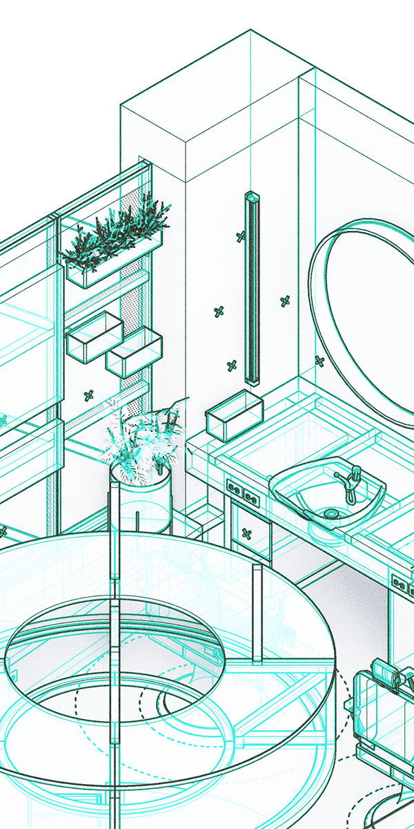 Carita Canalla / Barber Shop / Axonometrics-4