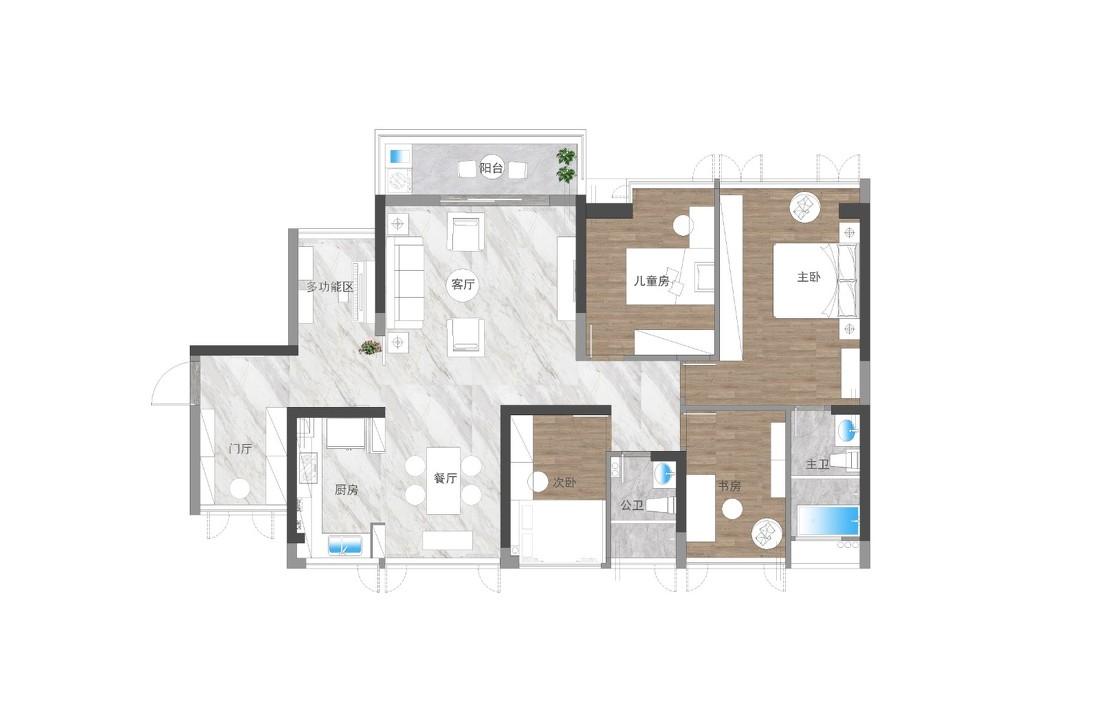 现代摩登美式轻奢家居,玩转平层空间设计-0