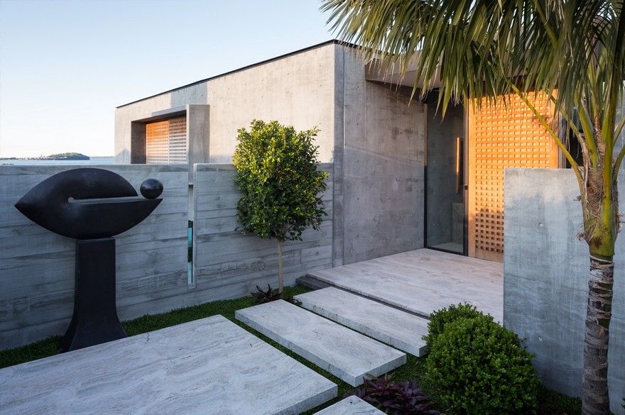 Massive Concrete Home on a Cliff Above Hobson Bay-26