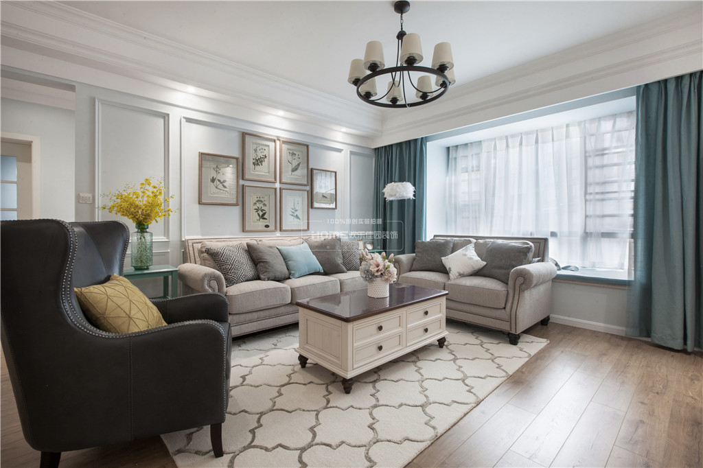 昆明红星紫郡现代美式家居设计-14