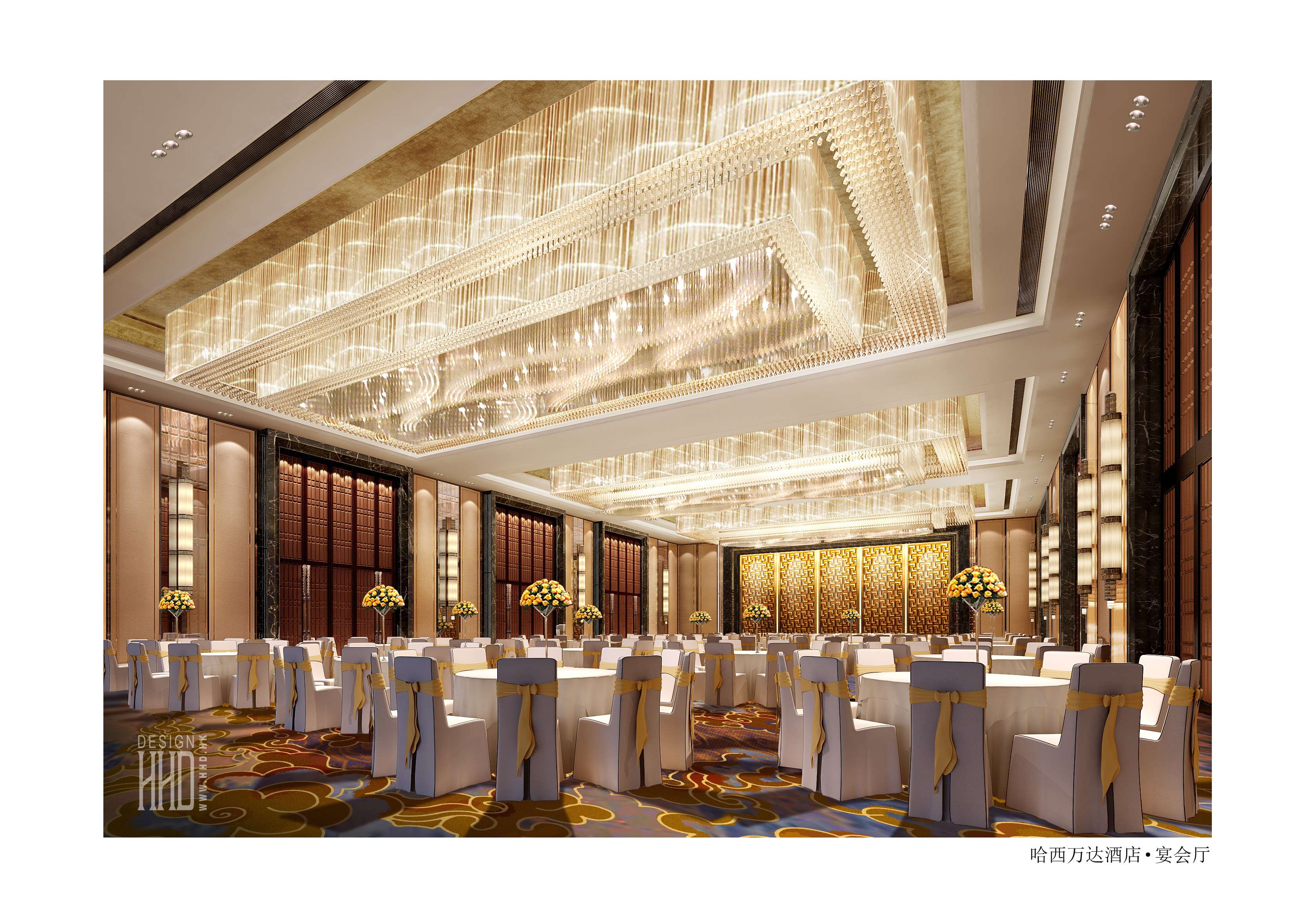 HHD设计－哈西万达五星酒店公共区域CAD施工图+效果图 926M-19