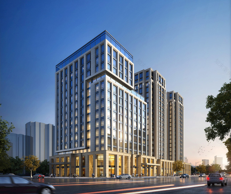 繁华都市中的宜居绿洲·商住楼建筑外观设计案例-26