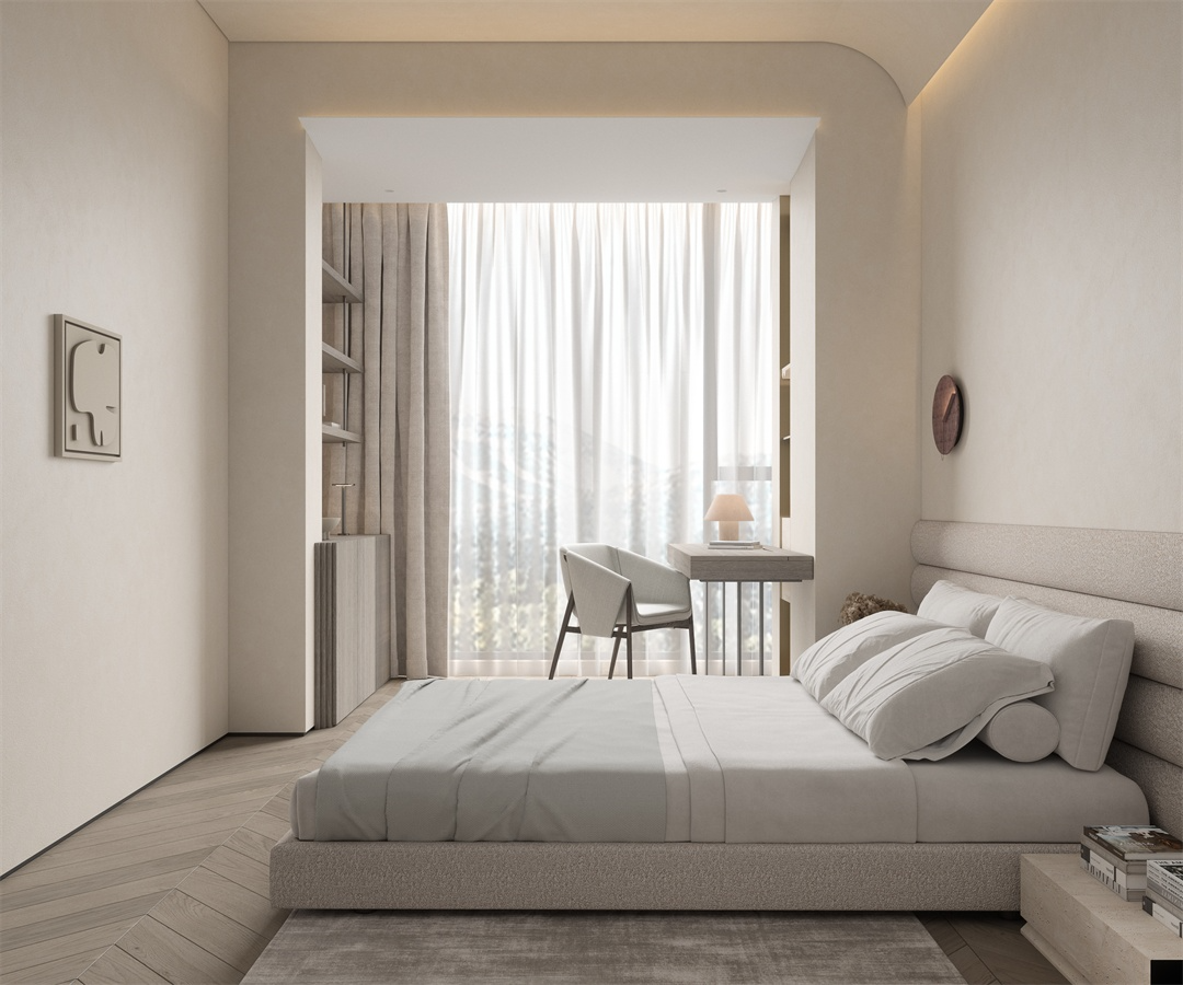 香港大禾装饰|侘寂风格大平层效果图-17