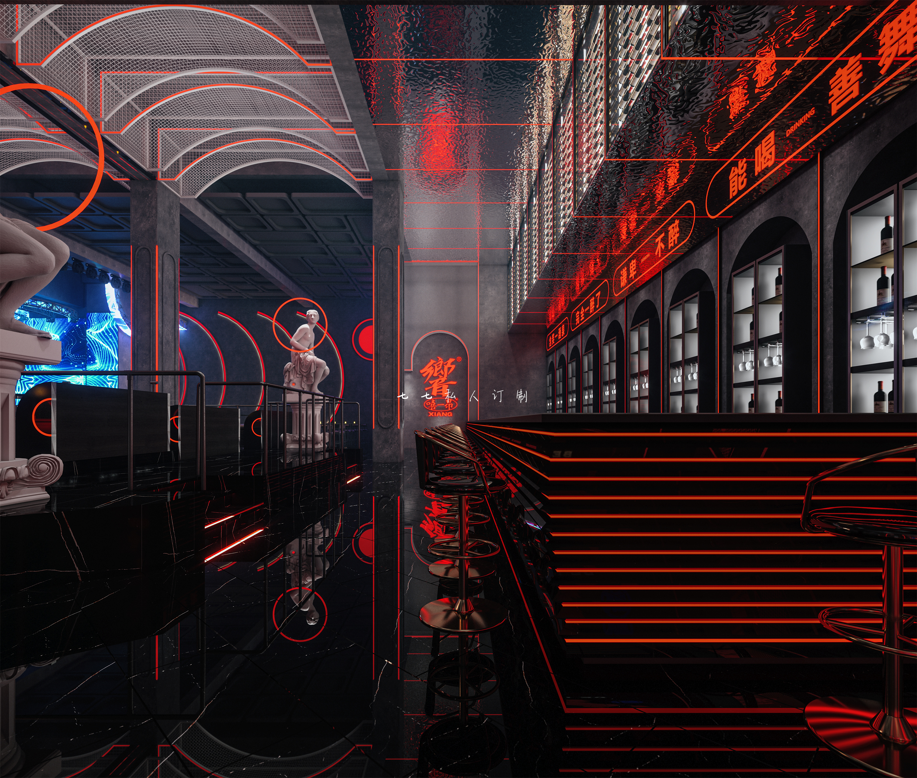 酒吧设计 | 一座时间的"神庙"：白夜黑光今朝风日好-4