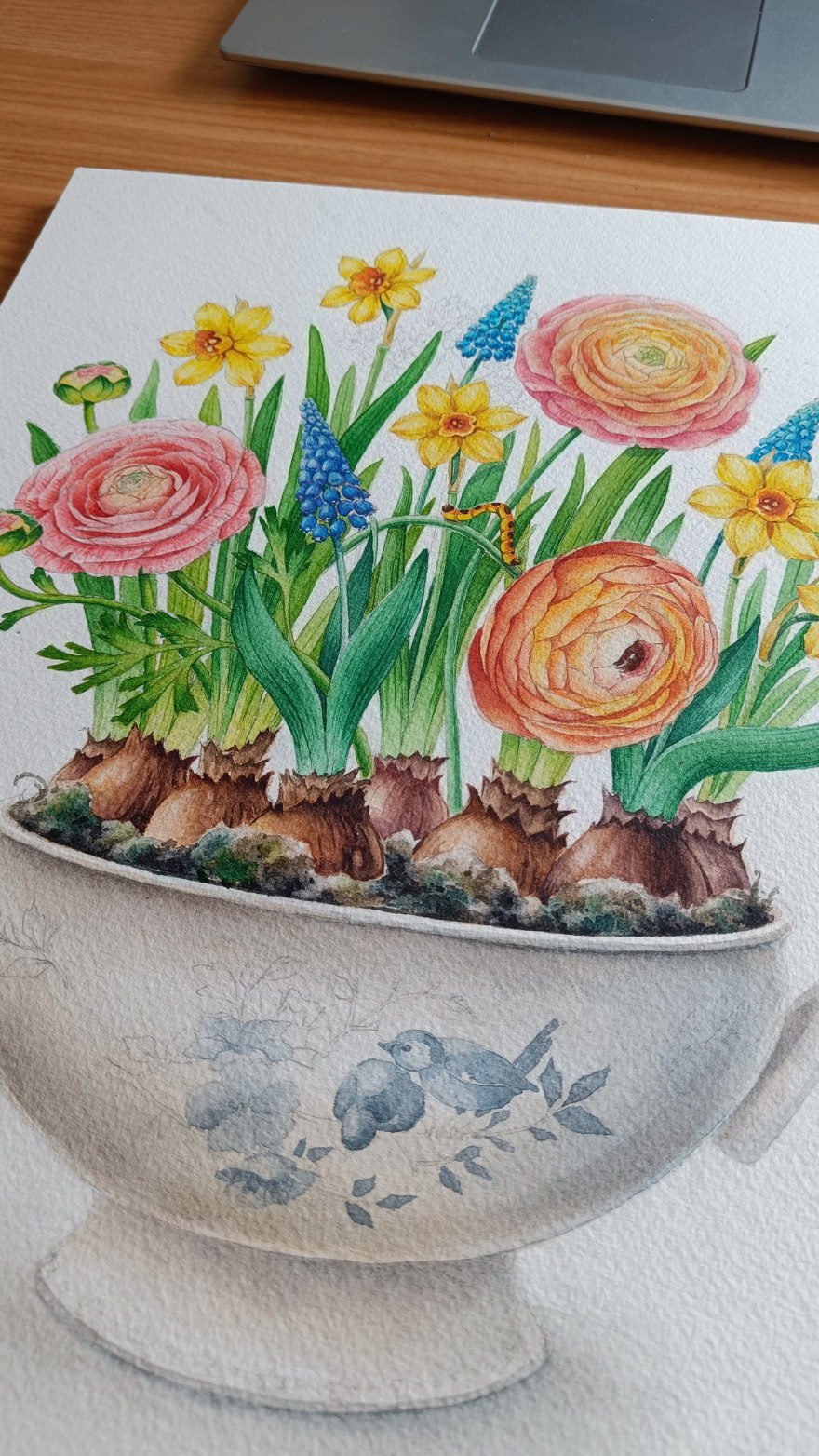 Spring bouquet in an antique vase-7
