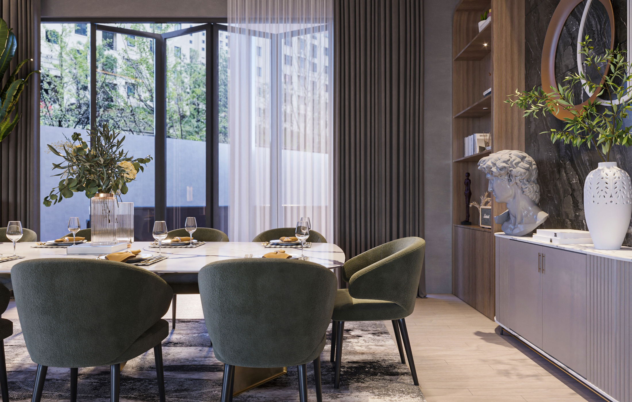 luxury living & dining space-9