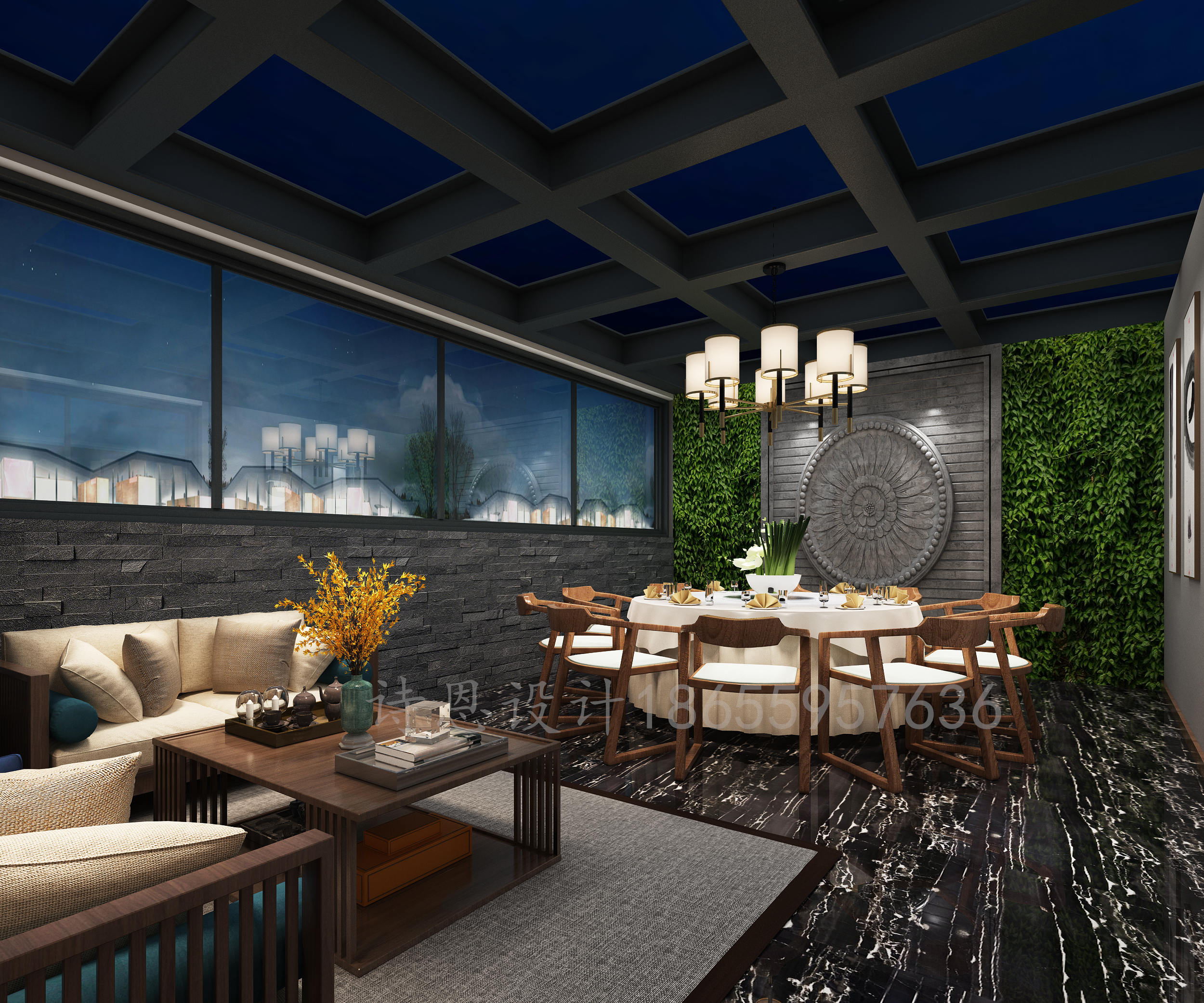 这样的中式餐厅设计，让你吃饭都有诗情画意-5