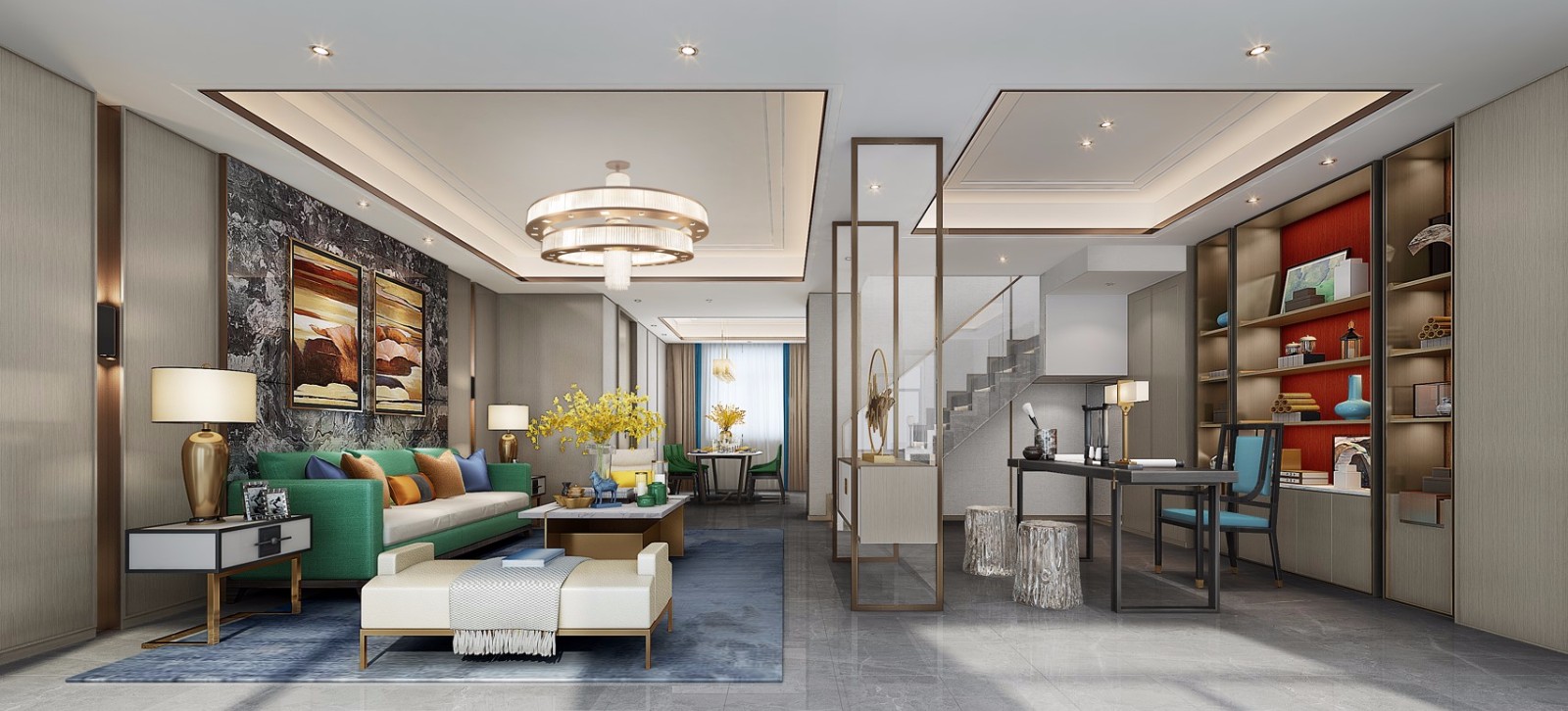 苏州正荣盛泽145㎡新中式样板间  印象空间设计-6