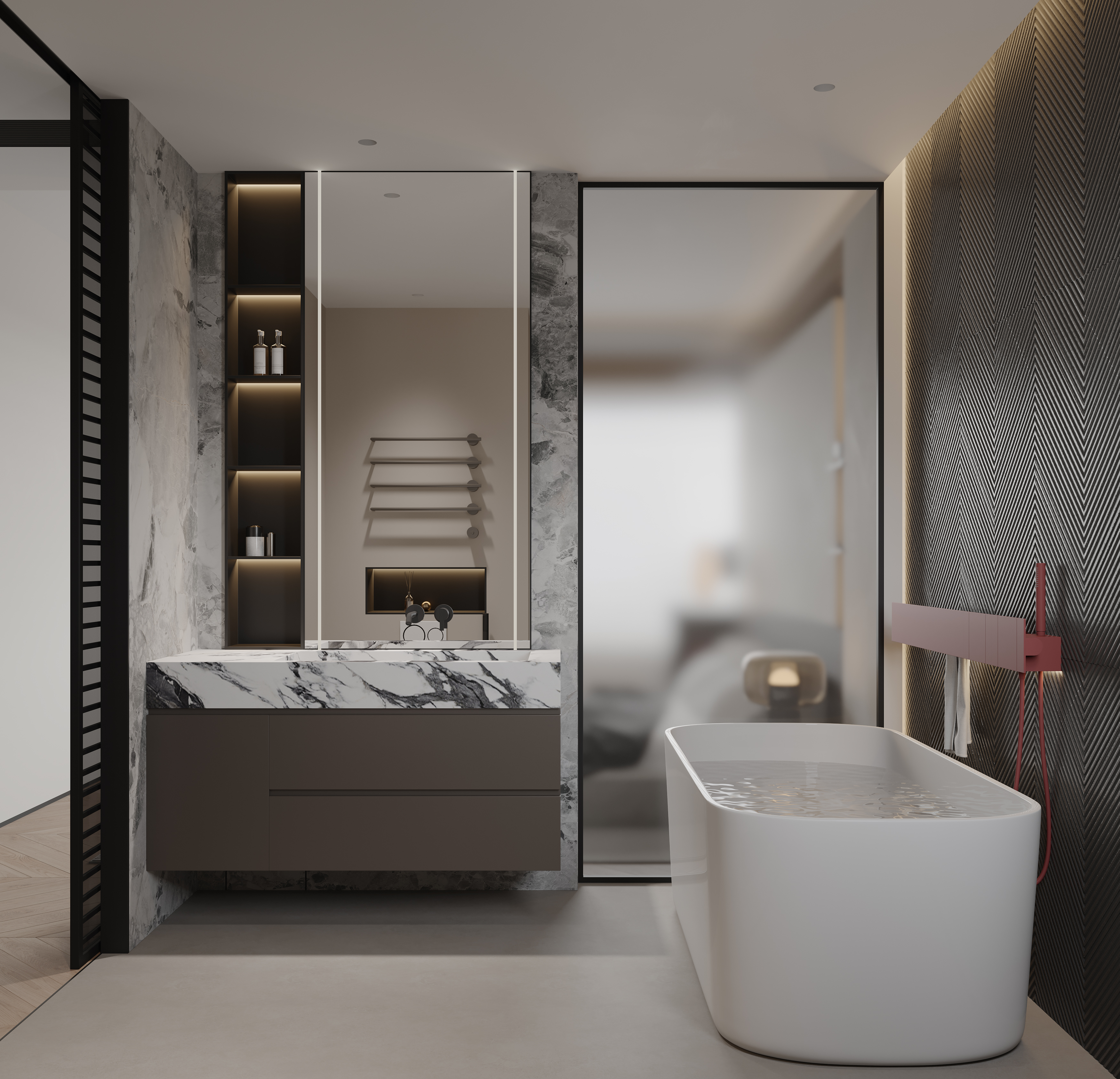 悬空+凸出！谁懂原木餐边柜凹造型的含金量-16