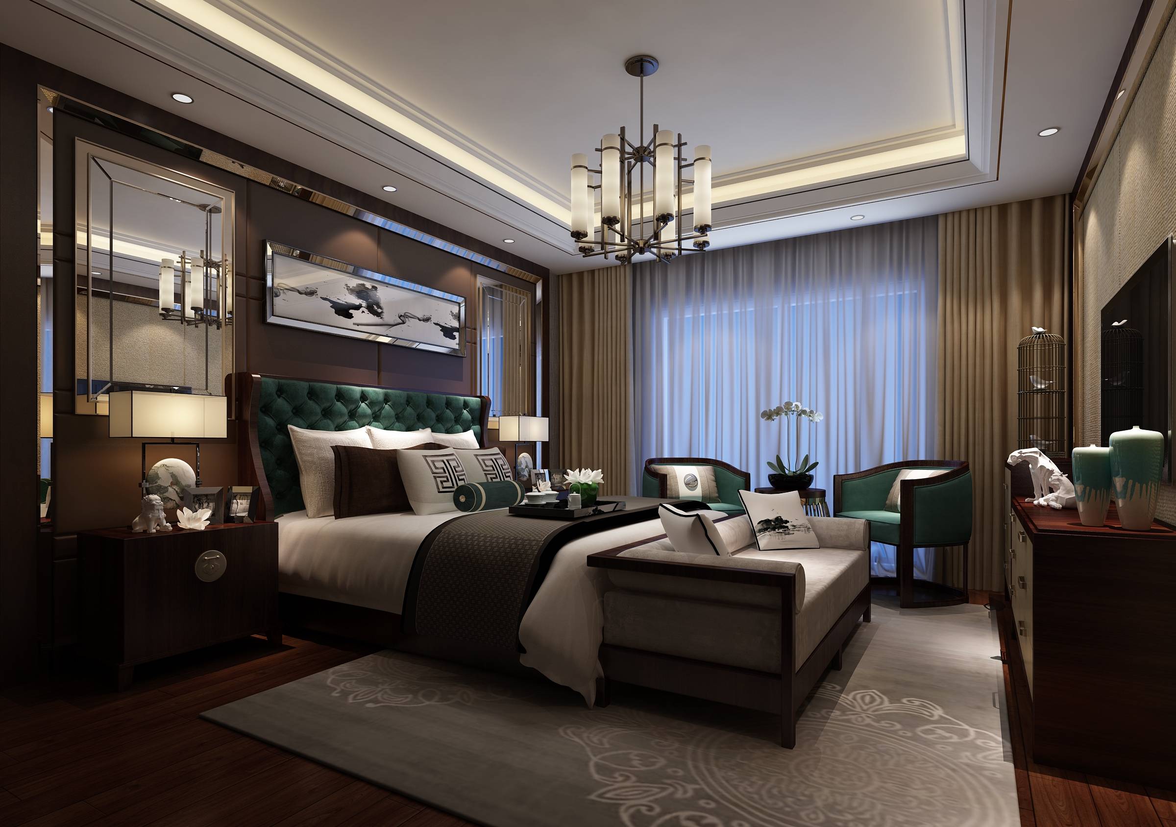 新中式 中式古典 奢华家装别墅样板房-8-29