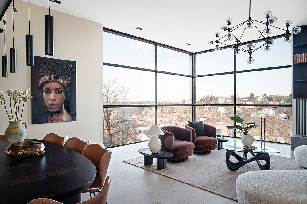 瑞典现代别墅 | 优雅内饰与夕阳美景的完美融合-6