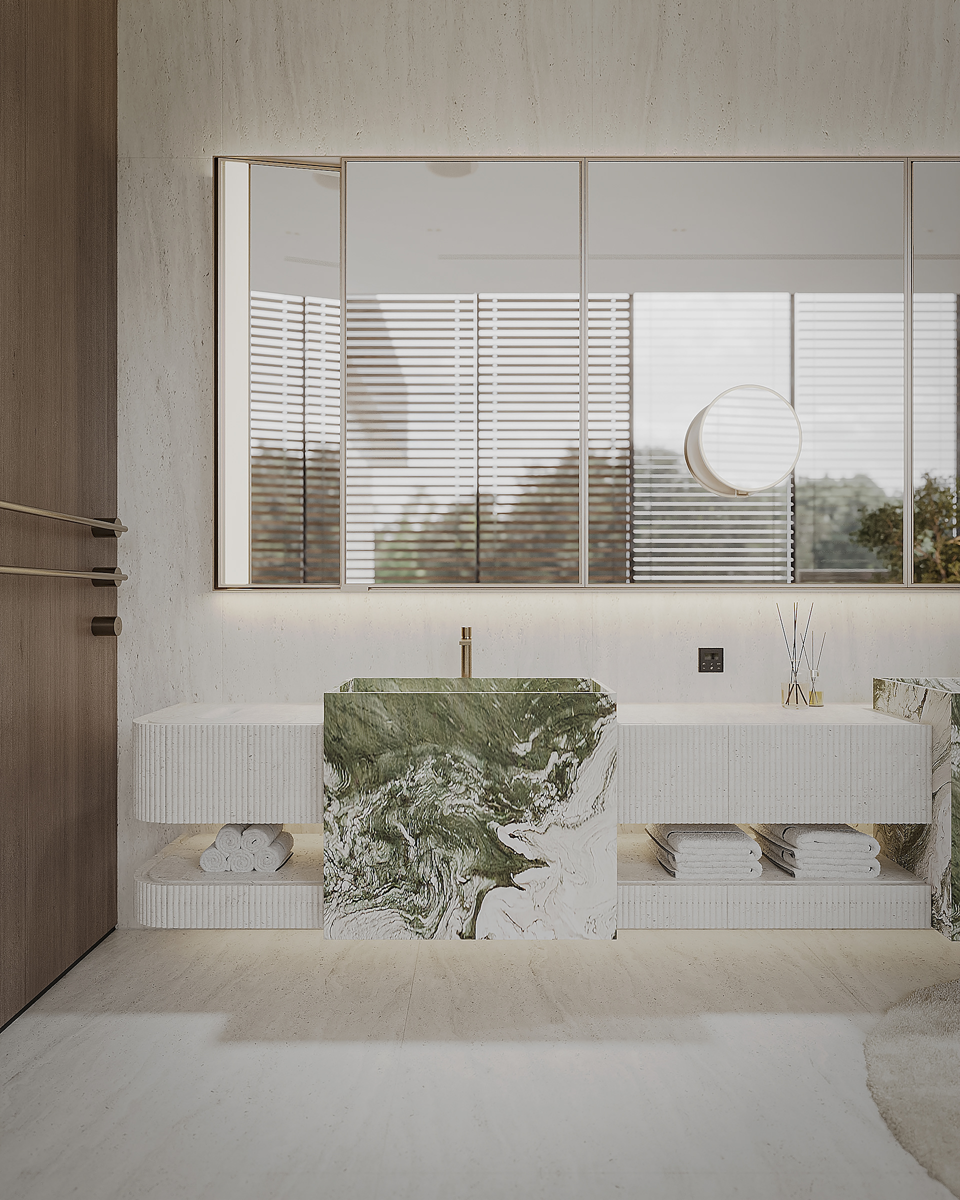 绿色大理石主卫生间丨塞浦路斯-11