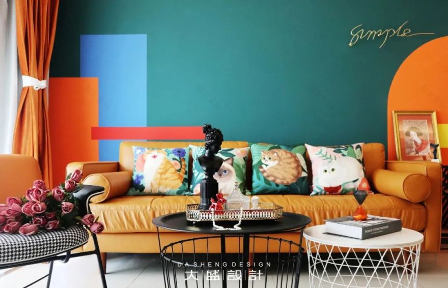 南宁 96㎡孟菲斯风格家居,色彩斑斓的甜蜜空间-37