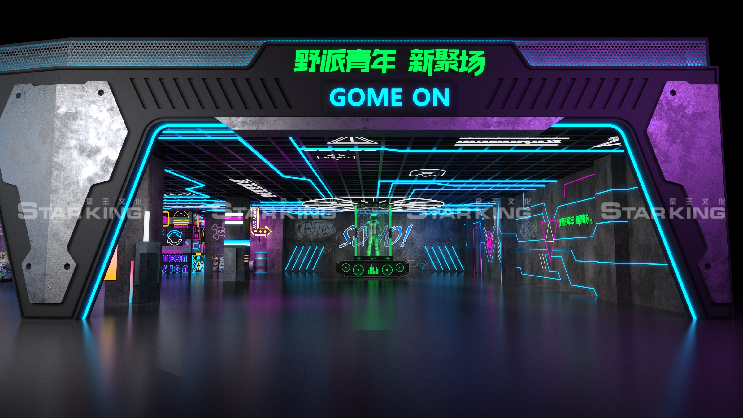 赛博朋克网红美陈打卡点-3