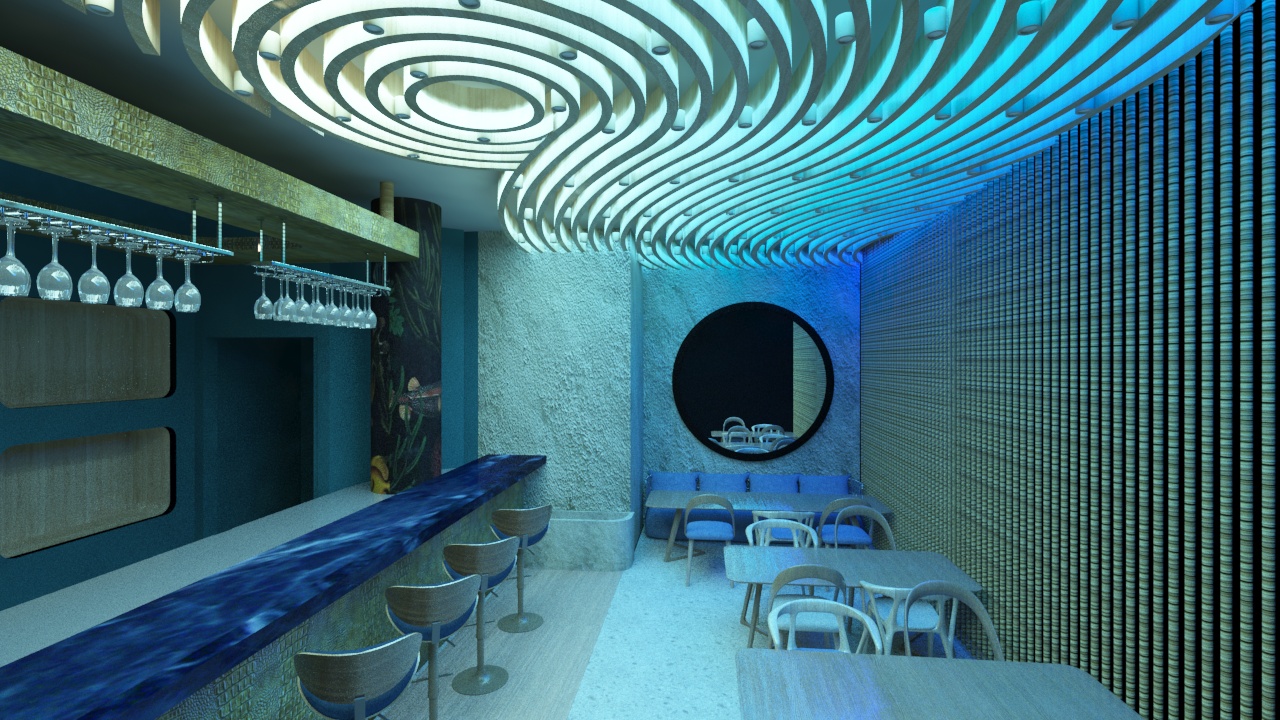 西班牙马德里四季酒店美食广场海鲜餐厅设计-27