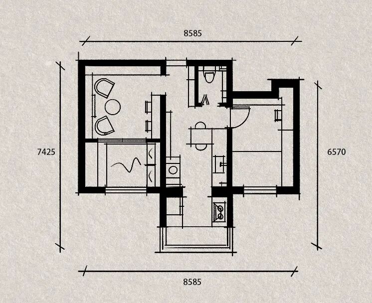 SAS边角边|故宫旁“老破小”变身复古两居-34