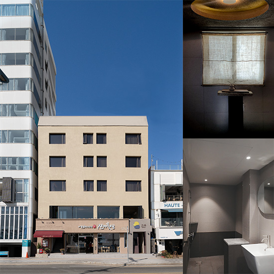 白色与木质的极简酒店设计-1