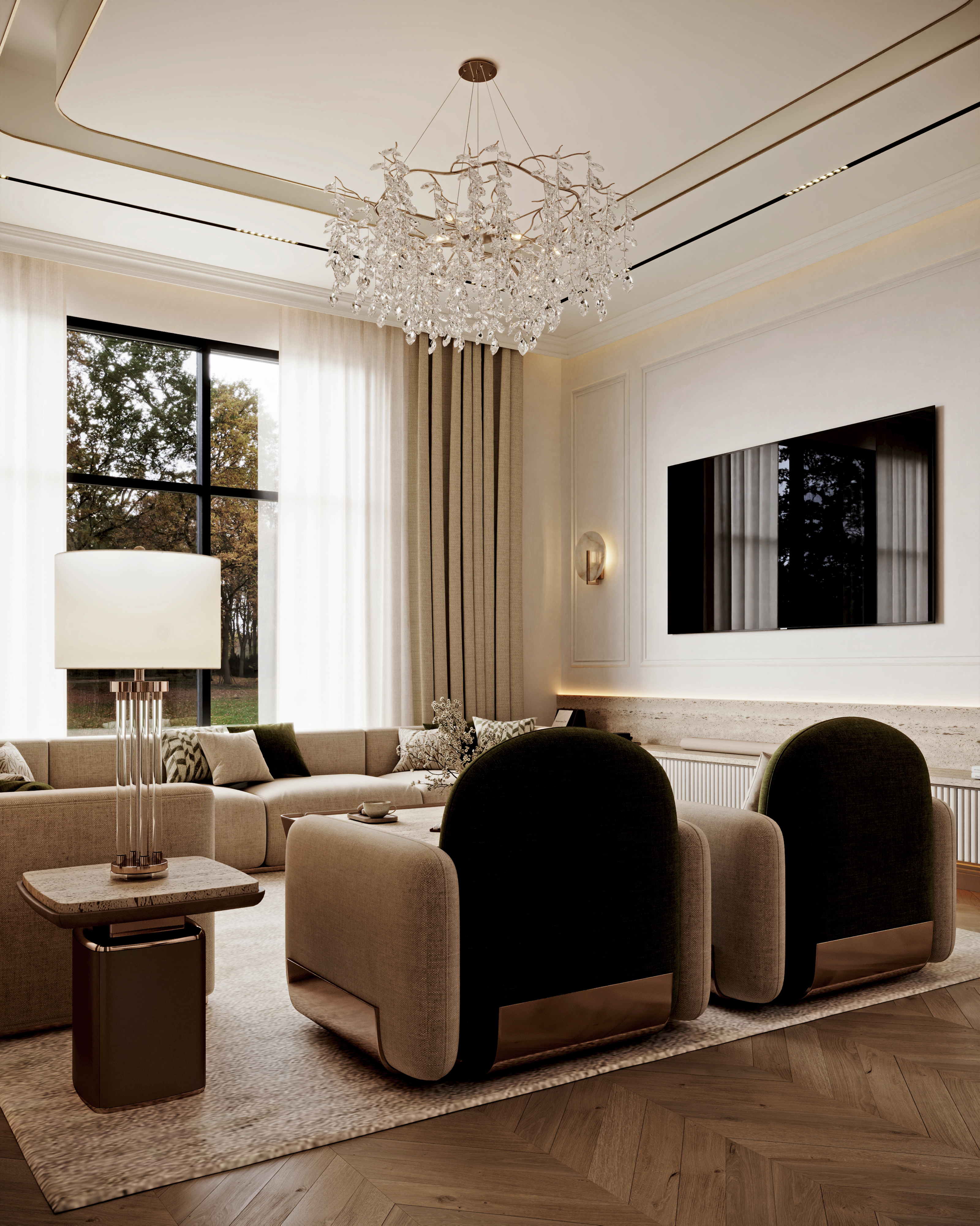 家庭区域一 现代新古典主义丨沙特阿拉伯丨Yara Abdelmonem-15