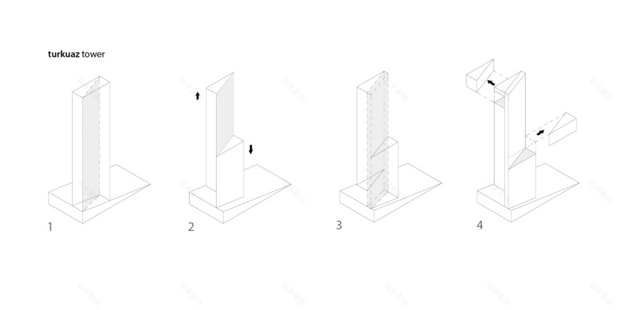 蓝色陶瓷金属幕墙的摩天大楼设计-2