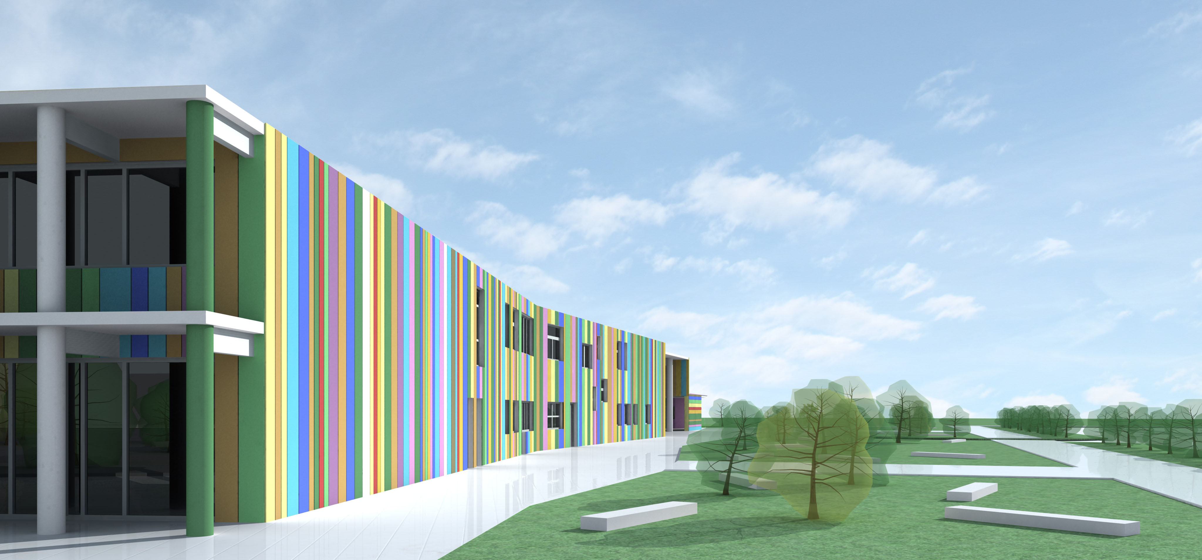 破碎式校园建筑,展现绿色教育的魅力-9