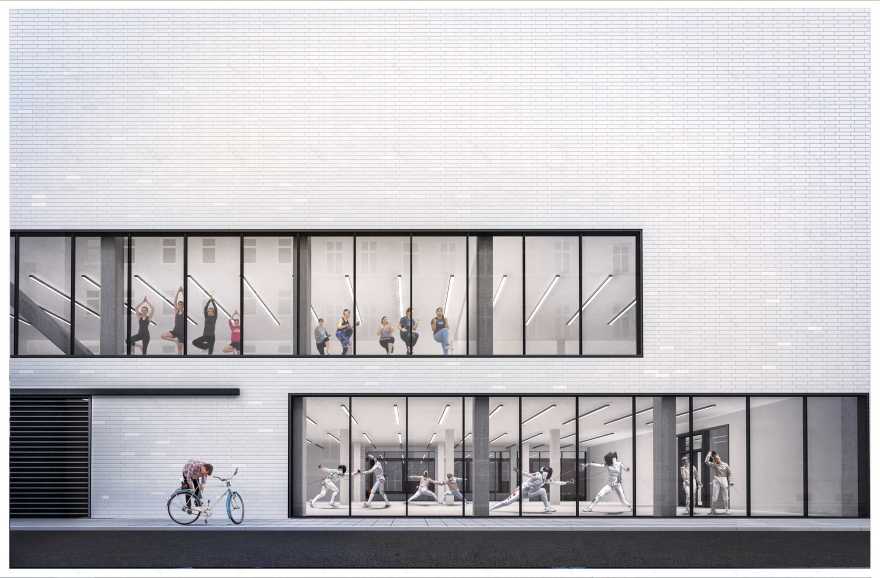 弗罗茨瓦夫市第 5 学校团体带击剑厅的混合运动场馆-0