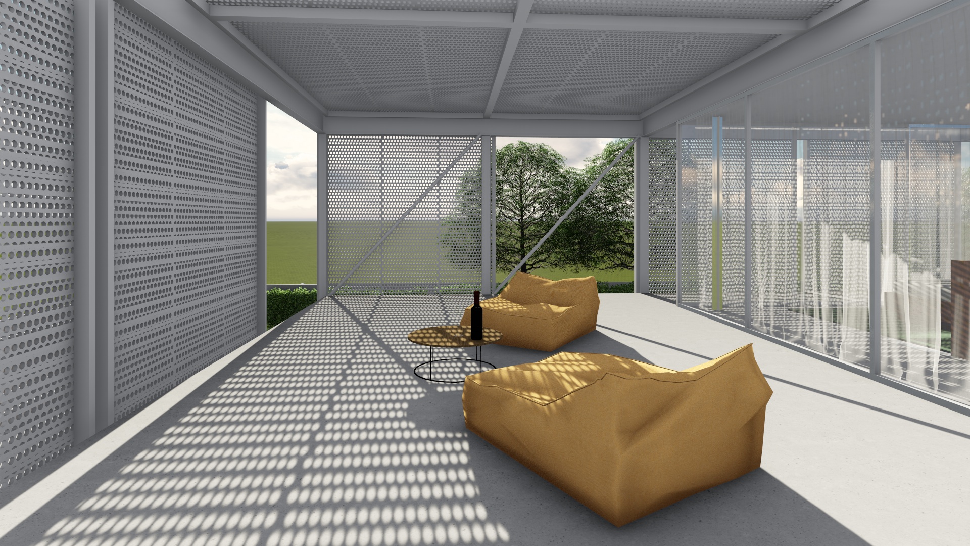 悬浮金属结构光影交织的宜居空间-10