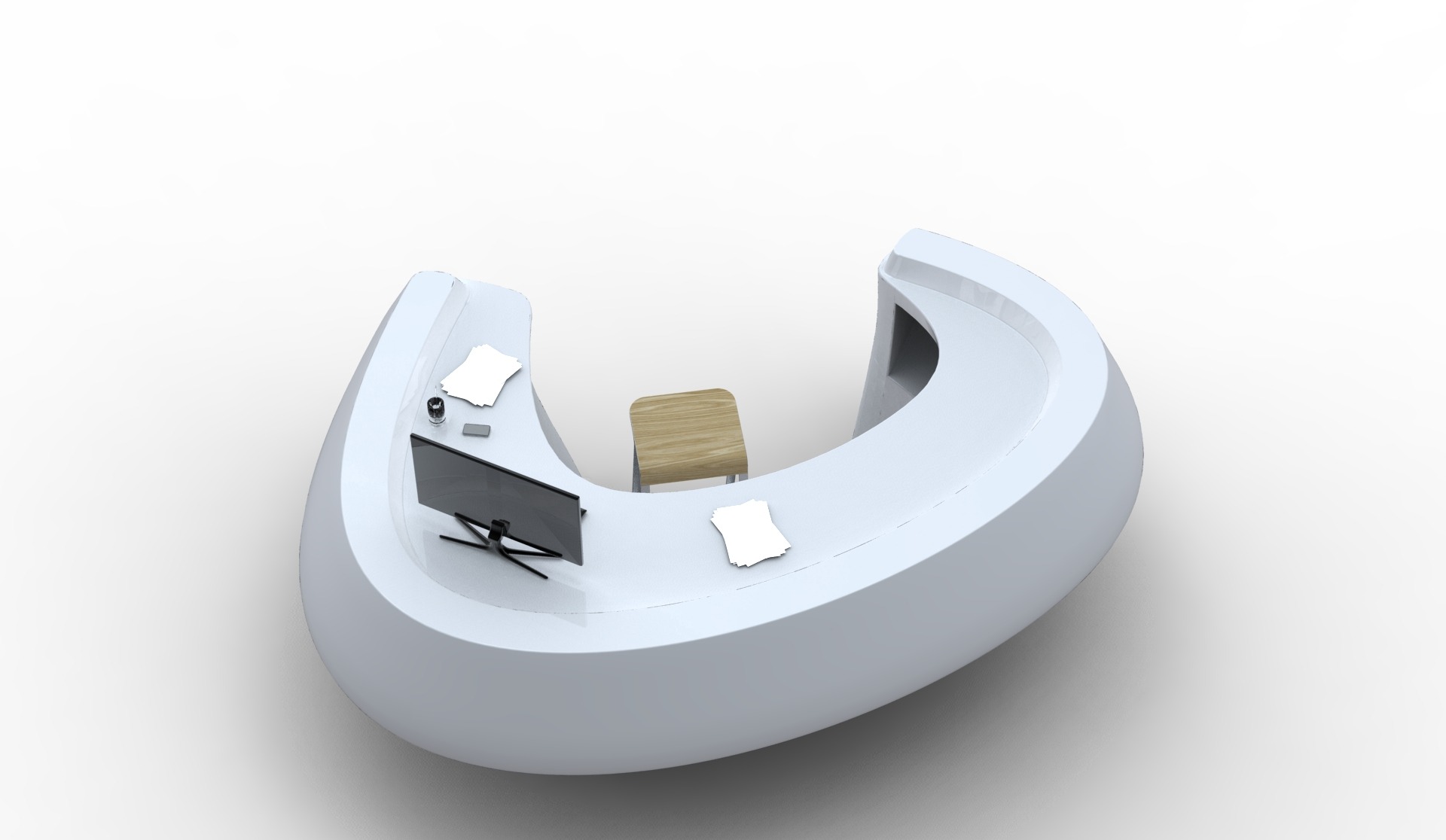 有机造型飞翼接待台-17