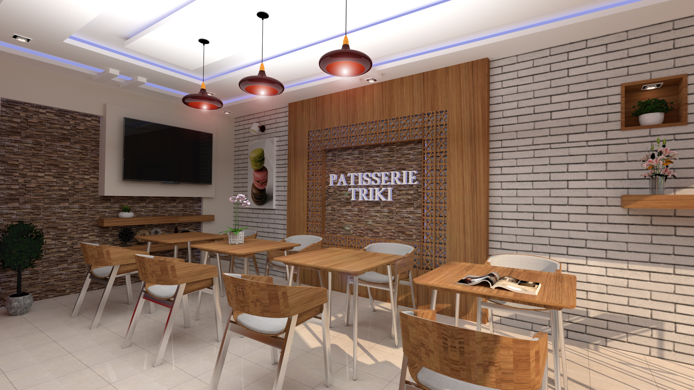 温馨甜品店室内设计-0