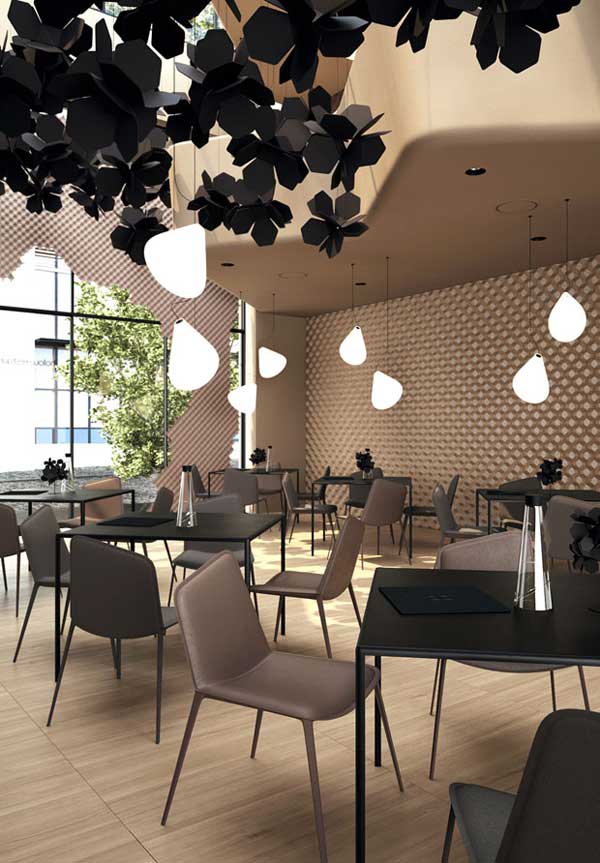 花朵形状装饰的Hollow餐厅-1