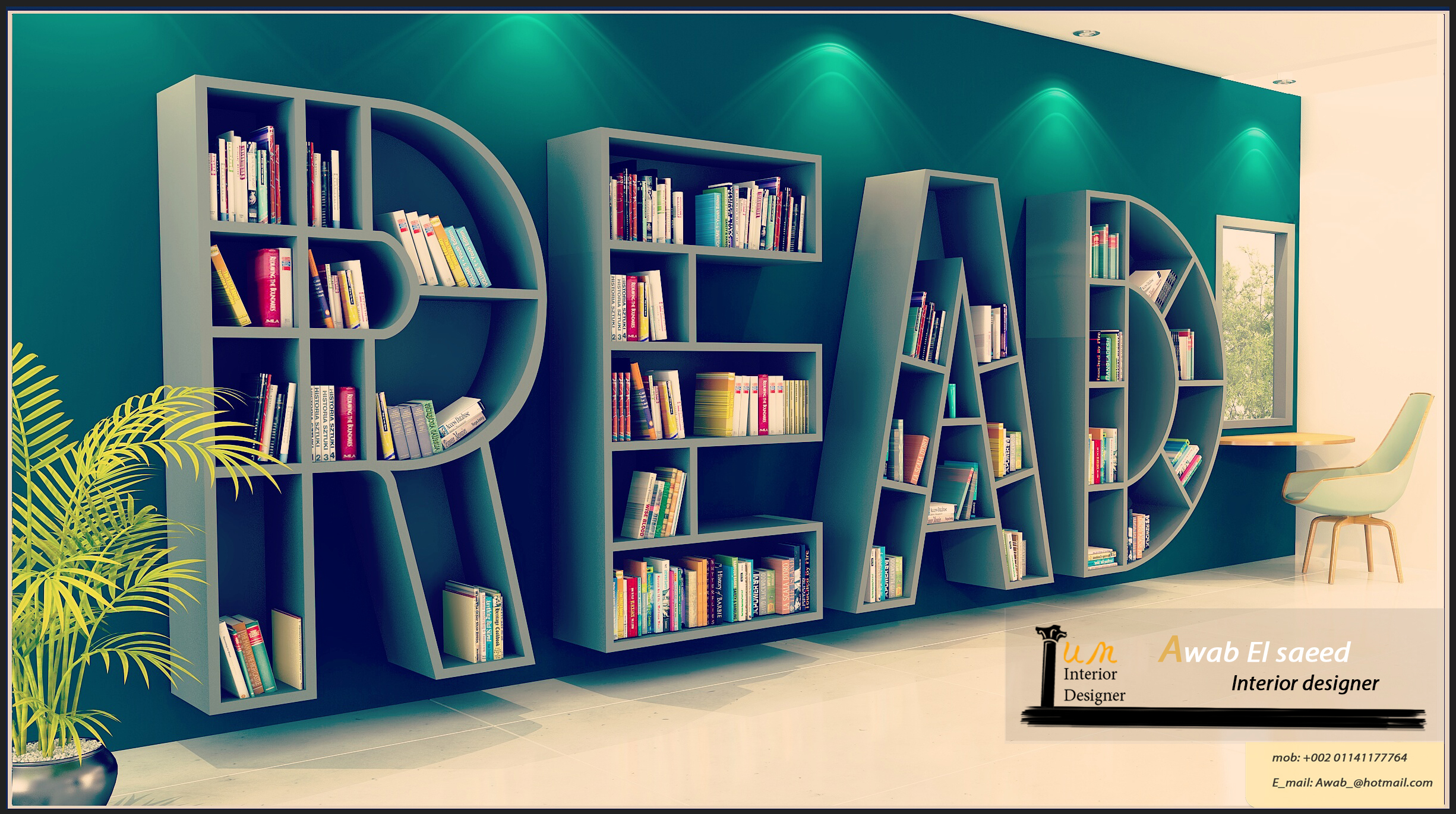 字母元素打造的现代图书馆设计-4