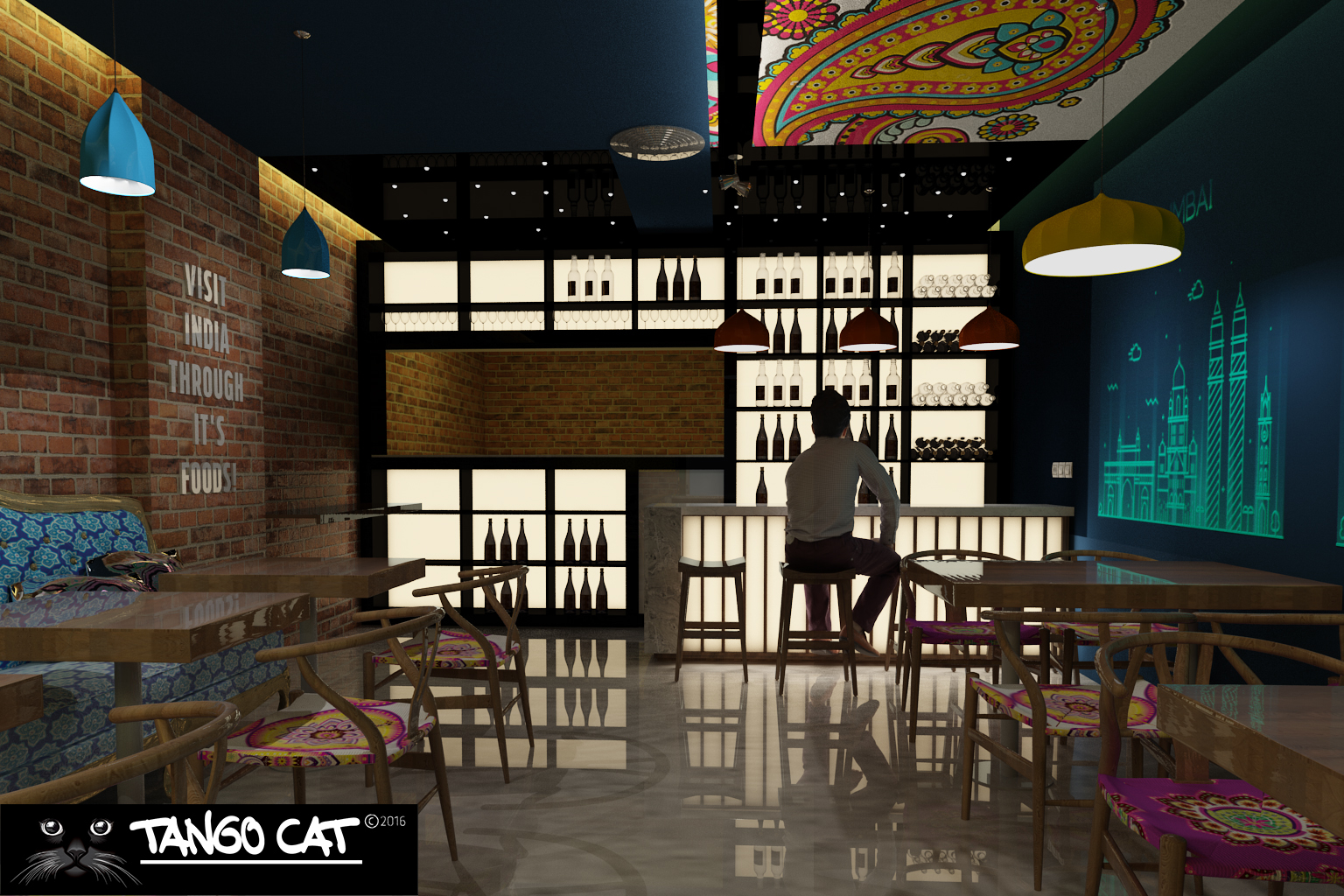 38 街印度自助餐厅 | 砖墙与暗墙的巧妙融合-4