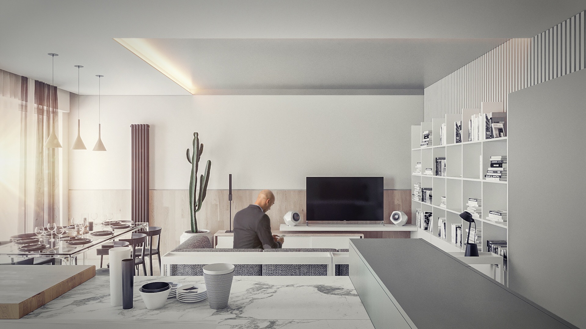 意大利湖畔公寓的现代翻新-0