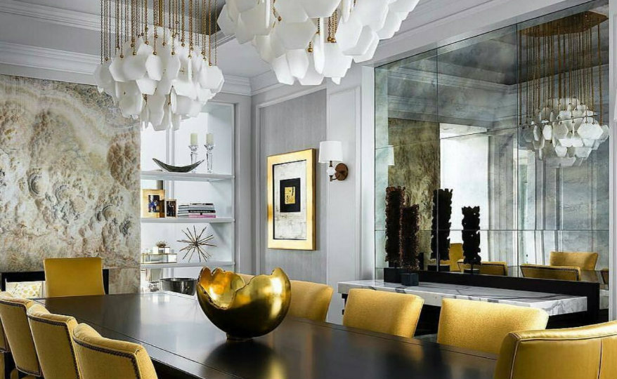 惊艳的餐厅墙面镜设计-1