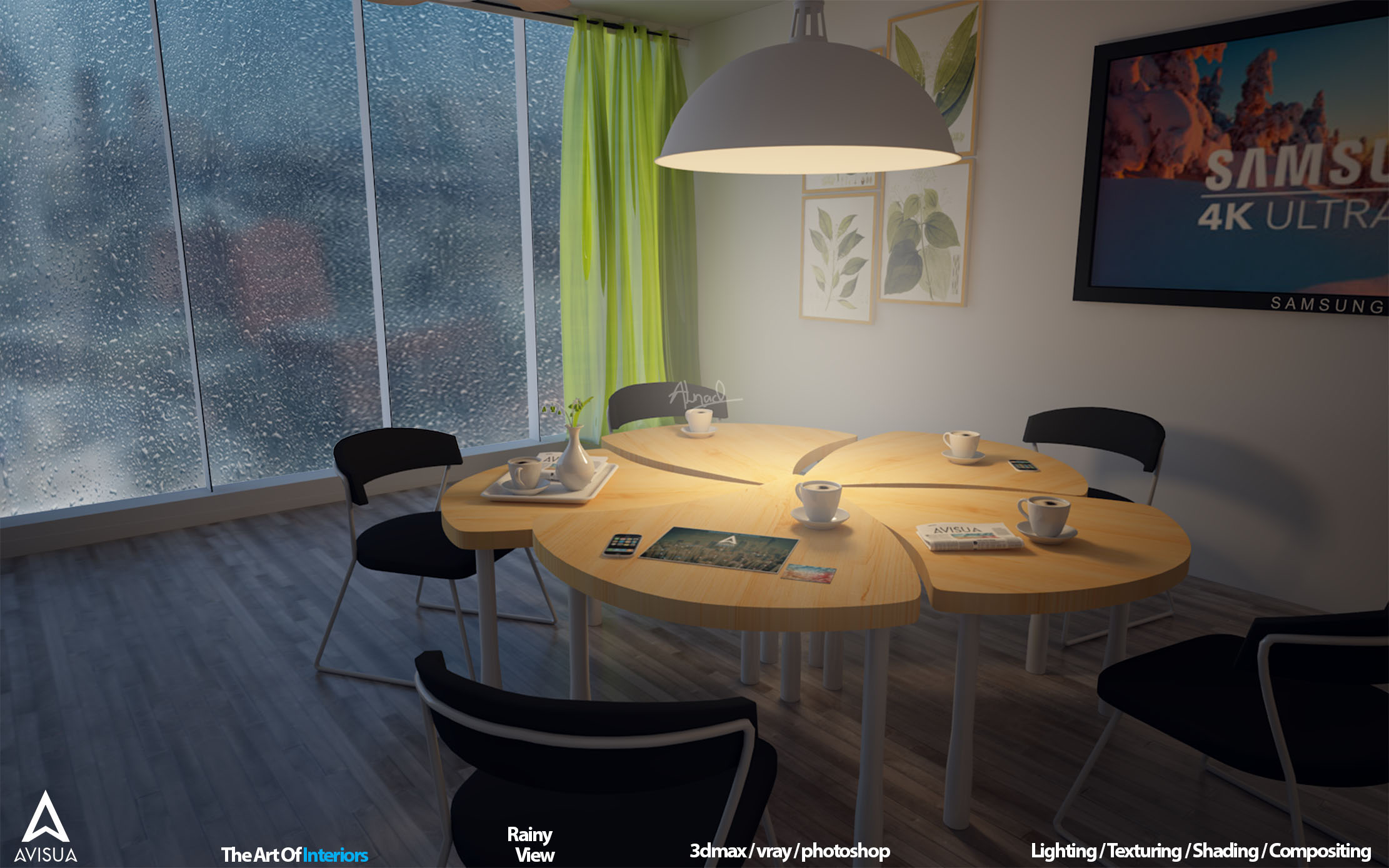 Architecture - Room / Round Modern Table-4