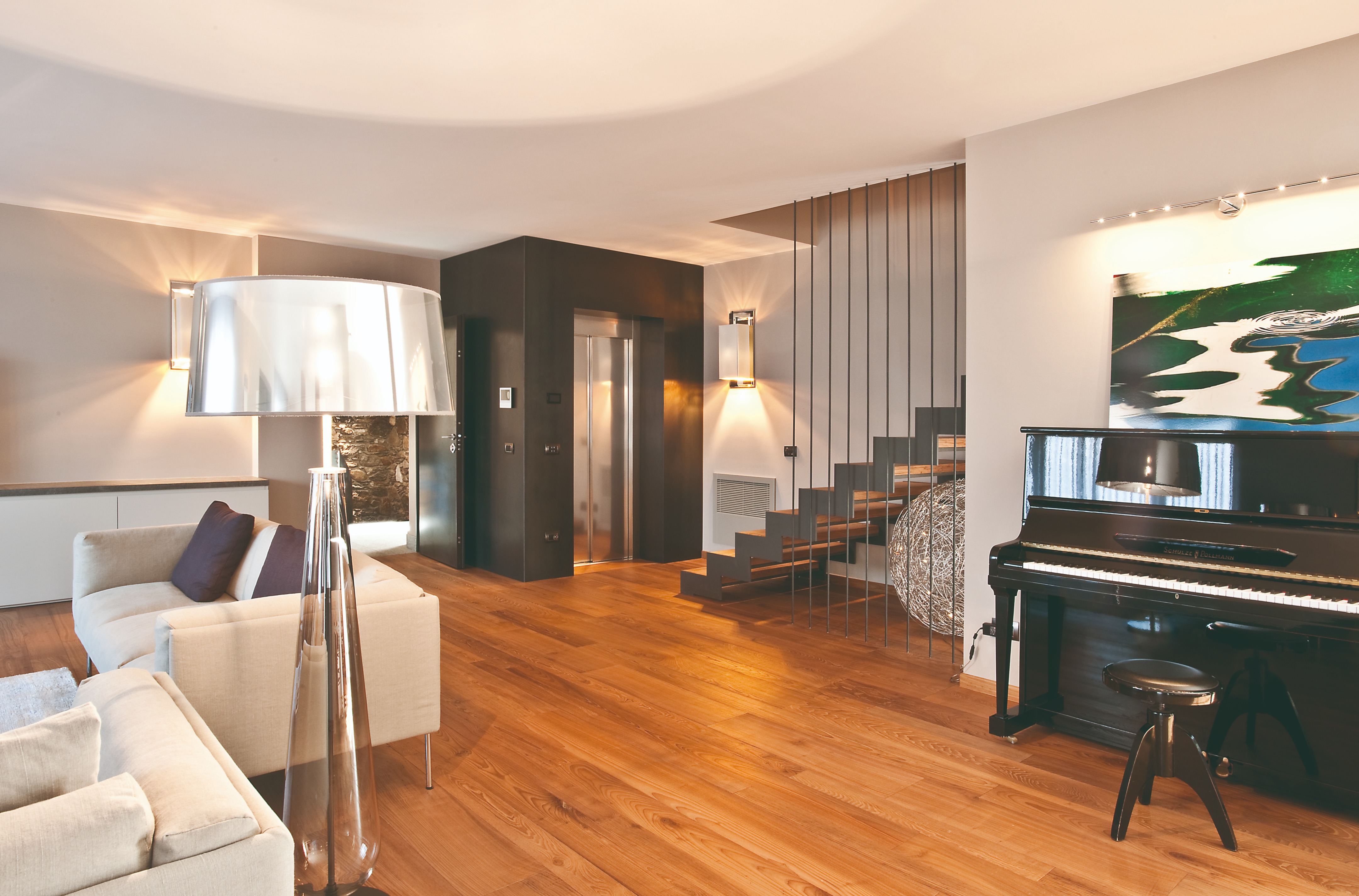 别墅，餐厅·木材和石头-2