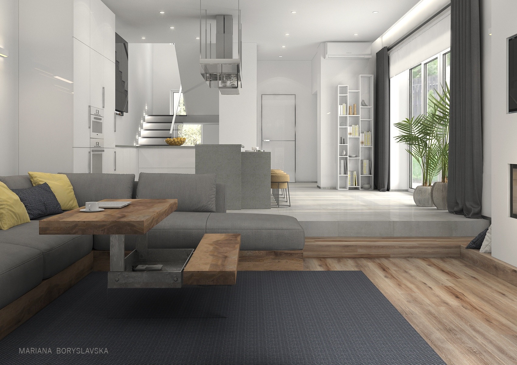 基辅 147 平米联排别墅现代室内设计-21