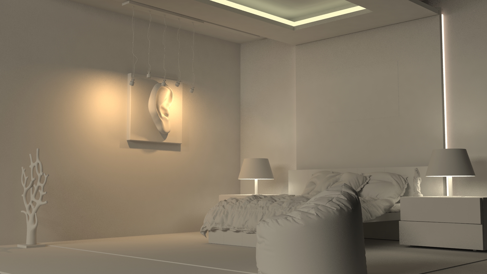 简约卧室设计，360 度全景展示-7