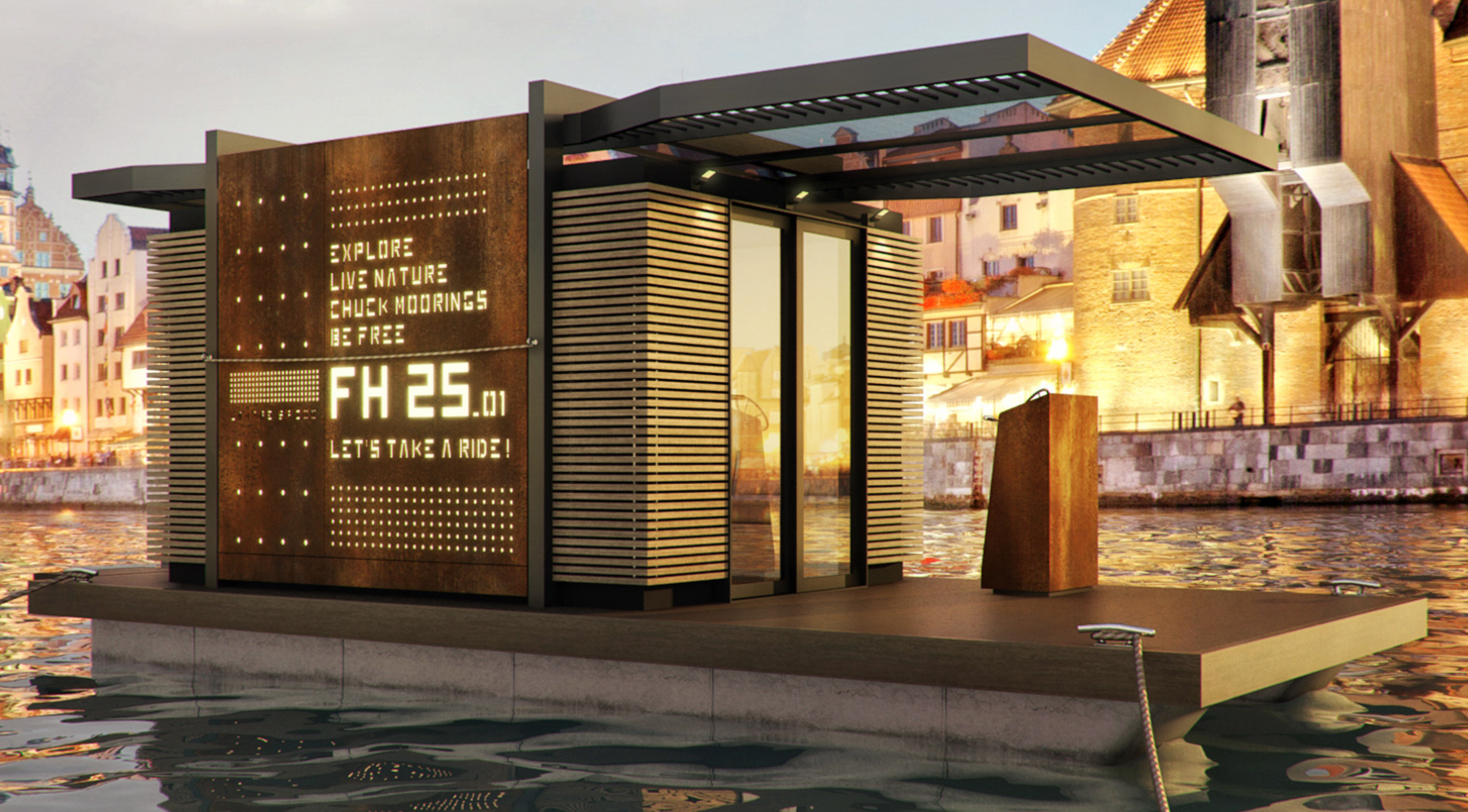 波兰 floating home FH25_ 水上度假屋设计-0